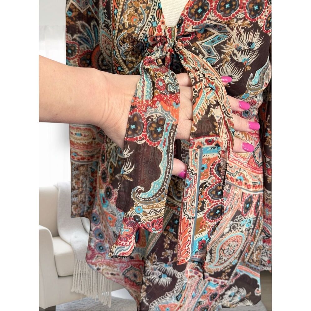 Lane Bryant Semi Sheer Boho Scarf Top Tunic Sz 18/20 2X - Picture 8 of 14
